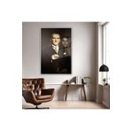 Gaagart Metal Çerçeveli Temperli Cam Ofis Tablosu Kemal Atatürk, 70 X 100