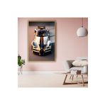Gaagart Metal Çerçeveli Temperli Cam Tablo Lüx Parlak Spor Araba, 40 X 60