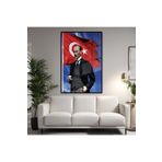 Gaagart Metal Çerçeveli Temperli Cam Tablo Türk Bayrağı Ve Kemal Atatürk, 40 X 60