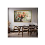 Gaagart Metal Çerçeveli Yatay Cam Tablo Pastel Şakayık Çiçeği Tasarımı, 100 X 70