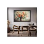 Gaagart Metal Çerçeveli Yatay Cam Tablo Pastel Şakayık Çiçeği Tasarımı, 70 X 50