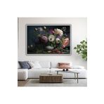 Gaagart Metal Çerçeveli Yatay Cam Tablo Vazoda Renkli Çiçek Seremonisi, 40 X 30