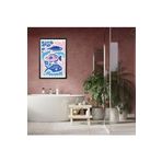 GAAGART Tekli Ahşap Lamine Çerçeveli Mdf Banyo Tablosu Mavi Balıklar 50 x 70 gartNM8040