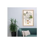 GAAGART Tekli Ahşap Lamine Çerçeveli Mdf Tablo Çizgisel Çiçekli Kadın 50 x 70 gartNM8034