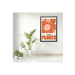 GAAGART Tekli Ahşap Lamine Çerçeveli Mdf Tablo Fleurs Kırmızı Çiçekler 30 x 40 gartNM7744