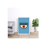 GAAGART Tekli Ahşap Lamine Çerçeveli Mdf Tablo Mavi Renkli Tekli Göz 18 x 23 gartNM7613