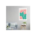 GAAGART Tekli Ahşap Lamine Çerçeveli Mdf Tablo Pembe Çizgisel Çiçekler 18 x 23 gartNM7755