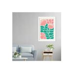 GAAGART Tekli Ahşap Lamine Çerçeveli Mdf Tablo Pembe Çizgisel Çiçekler 30 x 40 gartNM7754