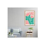 GAAGART Tekli Ahşap Lamine Çerçeveli Mdf Tablo Pembe Çizgisel Çiçekler 40 x 60 gartNM7758