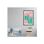 GAAGART Tekli Ahşap Lamine Çerçeveli Mdf Tablo Pembe Çizgisel Çiçekler 40 x 60 gartNM7761