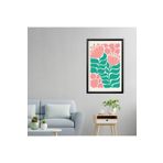GAAGART Tekli Ahşap Lamine Çerçeveli Mdf Tablo Pembe Çizgisel Çiçekler 50 x 70 gartNM7760