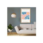 GAAGART Tekli Ahşap Lamine Çerçeveli Mdf Tablo Pembe Mavi Çiçekler 18 x 23 gartNM7795