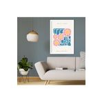 GAAGART Tekli Ahşap Lamine Çerçeveli Mdf Tablo Pembe Mavi Çiçekler 18 x 23 gartNM7799