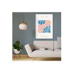 GAAGART Tekli Ahşap Lamine Çerçeveli Mdf Tablo Pembe Mavi Çiçekler 50 x 70 gartNM7801