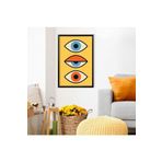 GAAGART Tekli Ahşap Lamine Çerçeveli Mdf Tablo Renkli üçlü göz 30 x 40 gartNM7584