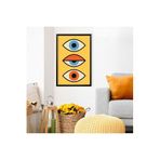 Gaagart Tekli Ahşap Lamine Çerçeveli Mdf Tablo Renkli Üçlü Göz, 40 X 60