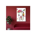 Gaagart Tekli Dikey Kanvas Diş Poliklinik Tablosu Kuş Ve Çiçekli Diş, 60 X 90