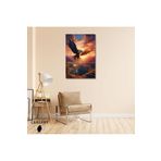 Gaagart Tekli Dikey Kanvas Duvar Tablosu Gün Batımı Ve Uçan Kartal, 40 X 60