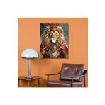 GAAGART Tekli Dikey Kanvas Duvar Tablosu Kral Kostümlü Aslan 50 x 70 gartNM7195