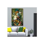 Gaagart Tekli Dikey Kanvas Duvar Tablosu Mavi Çok Renkli Çiçekler, 100 X 150