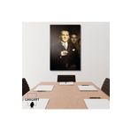 Gaagart Tekli Dikey Kanvas Duvar Tablosu Ofis Tablosu Kemal Atatürk, 100 X 150