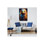 Gaagart Tekli Dikey Kanvas Duvar Tablosu Parlak Renkli Asil Kartal Portresi, 60 X 90