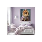 GAAGART Tekli Dikey Kanvas Duvar Tablosu Prenses Kostümlü Pomarian Köpek 50 x 70 gartNM7359