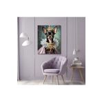 GAAGART Tekli Dikey Kanvas Duvar Tablosu Prenses Kostümlü Siyah Chihuahua 60 x 90 gartNM7399