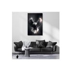 Gaagart Tekli Dikey Kanvas Duvar Tablosu Siyah Beyaz Kartal, 60 X 90