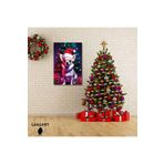 Gaagart Tekli Dikey Kanvas Duvar Tablosu Yılbaşı Hediyesi Noel Baba Kostümlü Chihuahua, 60 X 90