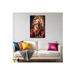 Gaagart Tekli Dikey Kanvas Duvar Tablosu Yılbaşı Hediyesi Noel Baba Kostümlü Golden, 40 X 60
