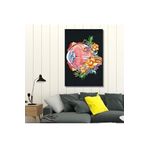 Gaagart Tekli Dikey Kanvas Göz Poliklinik Tablosu Çiçekli Göz Anatomisi, 40 X 60