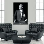Gaagart Tekli Dikey Kanvas Ofis Tablosu Yukarı Bakan Atatürk Portresi - 70X100