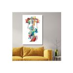 Gaagart Tekli Dikey Kanvas Ortopedi Poliklinik Tablosu Renkli İskelet, 40 X 60