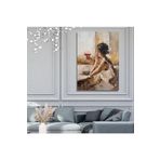 GAAGART Tekli Dikey Kanvas Tablo Yan Perspektif Şarap İçen Kadın 40 x 60 gartNM6978