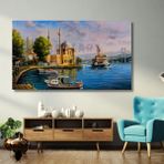 Gaagart Tekli Yatay Kanvas Duvar Tablosu Istanbul Manzara Resmi - 100 x 70 cm