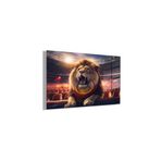Gaagart Temperli Gerçek Cam Yatay Sarı Kırmızı Atkılı Aslan, 70 X 50