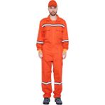 Gabardin 16/12 Reflektörlü Turuncu Iş Tulumu - 2XL