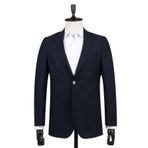 Gabardin Mono YakaTek Yırtmaç 6 Drop Comfort Fit Rahat Kesim Basic Ceket 1002230006 Lacivert