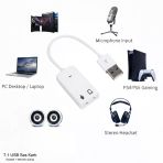Gabble 7.1 Usb Ses Kartı - Mikrofon Kulaklık Adaptörü - Tak Çalıştır Pc/ps4/ps5 Uyumlu