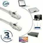 Gabble Cat6 Yüksek Hızlı Ethernet Kablosu Gigabit İnternet Ağ Kablosu Tak Kullan 3 Metre