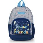 Gabol Anaokulu Sırt Çantası Space Orijinal Erkek Çocuk Çift Bölmeli Dayanıklı Mini Çanta 8 Litre Gri Lacivert Uzay Temalı