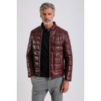 Gabriel Erkek Bordo Şişme Hakiki Deri Mont - 5XL