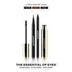 Gaddot Essential 3’lü Göz Makyaj Seti – Maskara, Eyeliner, Kahverengi Göz Kalemi (Suya Dayanıklı, Kalıcı)