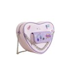 Gadget Gear K-Pop Temalı Pembe Kız Çocuk Kalp Çanta - Zincir Askılı Ön Cepli Omuz ve Çapraz Çanta