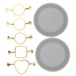 Gadpiparty 1 Set Metal Mum Mühür Seti Çiçek Kalp Kare Altıgen Kalıp Şekilleri Mum Mühür Damgası Için Silikon Mat Düğün Için Mum Mühür Seti Mum Mühür Kalıbı