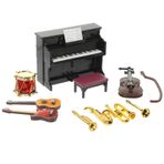 Gadpiparty 11 Adet Mini bebek evi müzik aleti model seti 11 parça Dollhouse mini müzik odası aksesuarı plastik müzik aleti modeli oyuncak saksafon küçük aletler kiti mini aletler süsler Gitar