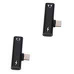 Gadpiparty 2 Adet Adaptör kulaklık aksesuarları yarım daire mat gecko duvar sanatı type-c type c şarj aleti tip-c kulaklık dönüştürücü kulaklık şarj dönüştürücü 2' 1 arada alüminyum
