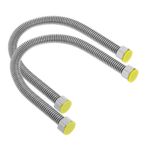 Gadpiparty 2 Adet paslanmaz çelik körük hortum esnek besleme hattı oluklu besleme hattı su yumuşatıcı besleme hattı su ısıtıcı boru dalgalandırmak 304 paslanmaz çelik Silver Rastgele Renk