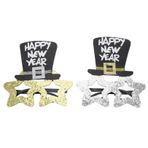 Gadpiparty 2 Adet Yeni Yılınız Kutlu Olsun Gözlük 2022 yeni parıltılı yeni yıl gözlüğü balo sahne güneş gözlüğü yeni yıl dekoratif bardaklar parti gözlük sahne benzersiz soğan tozu Kağıt